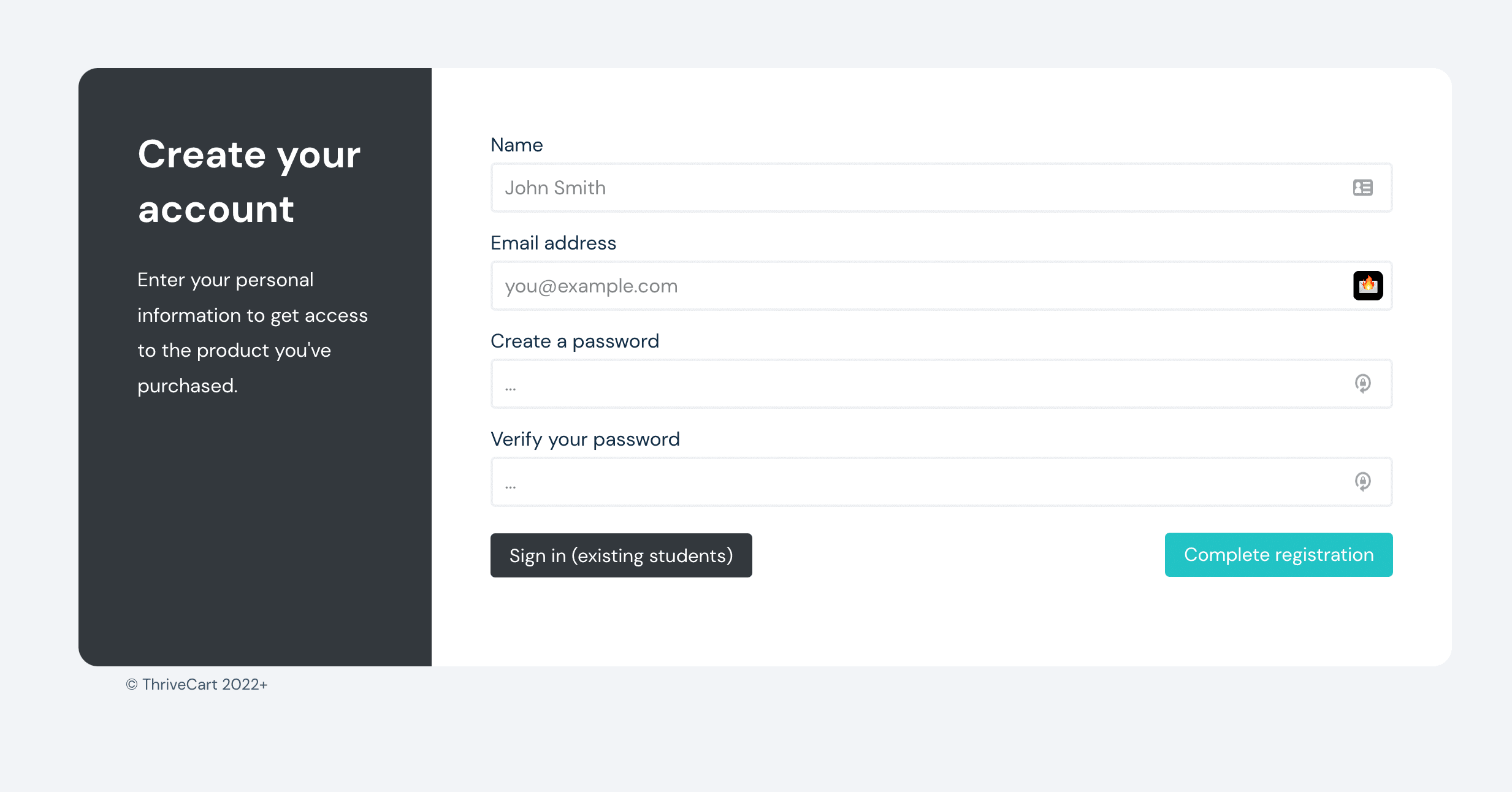 Login Page Thrivecart