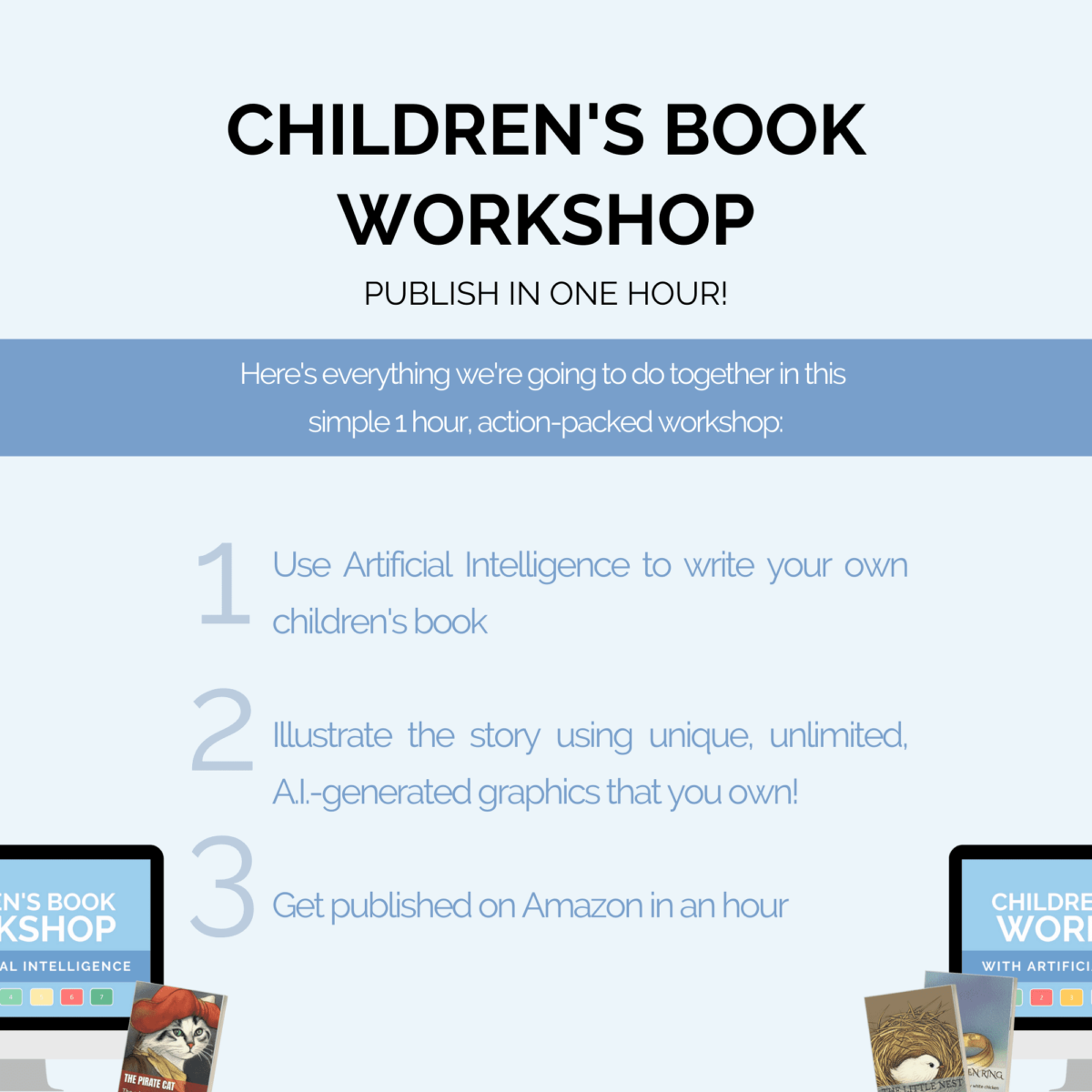Children's book workshop listing images