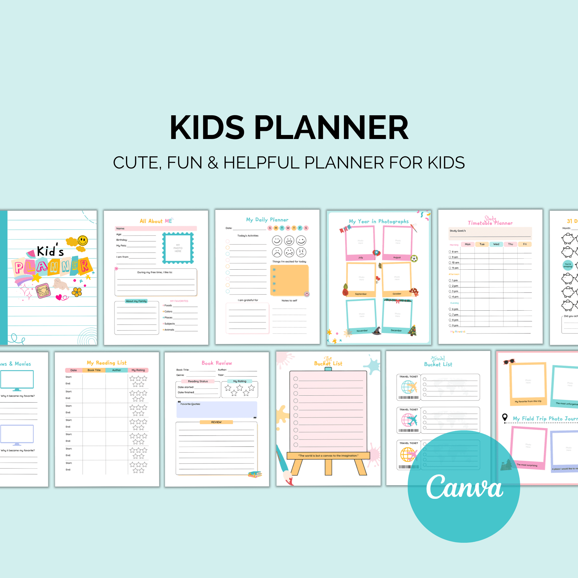 Free Printable Kids Planner Cute And Colorful!, 47% OFF