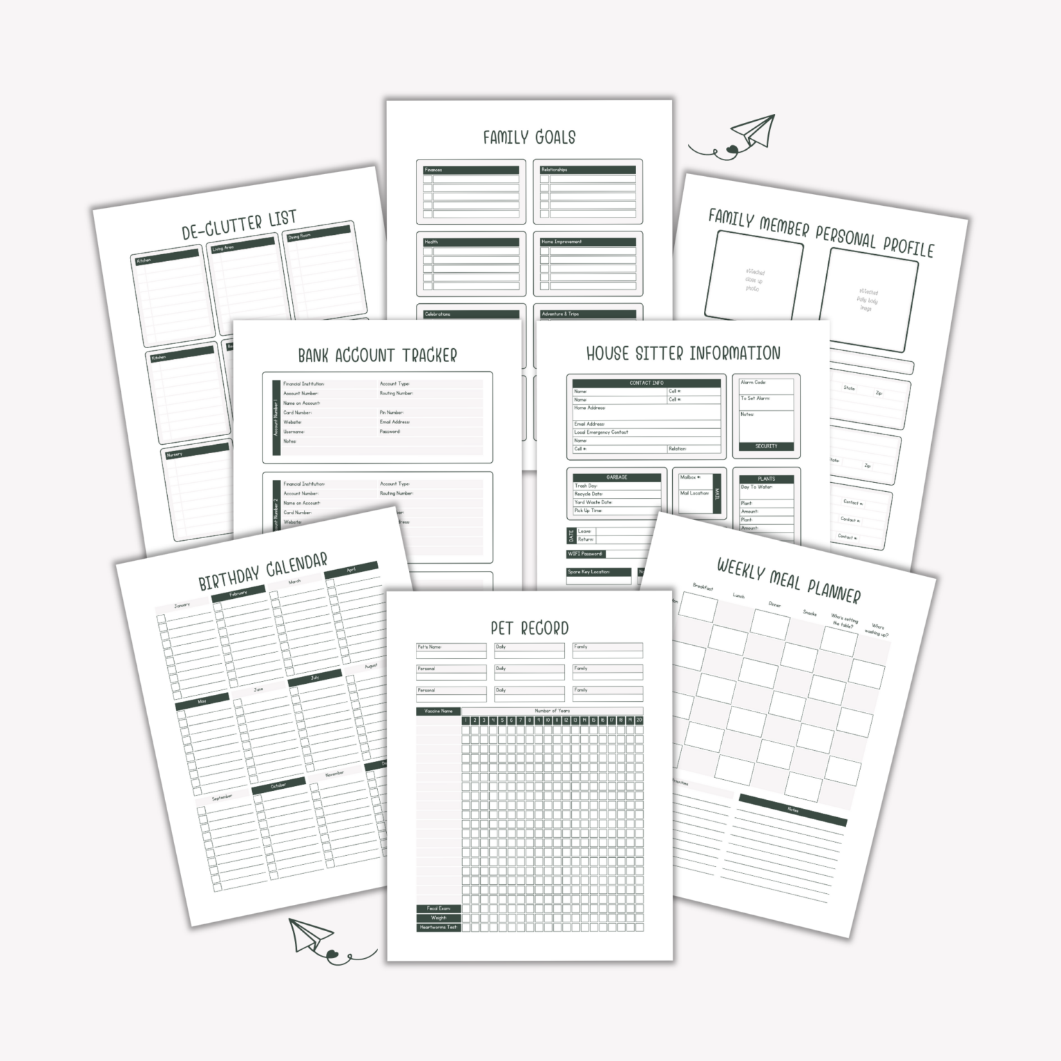 Family planner freedom by number